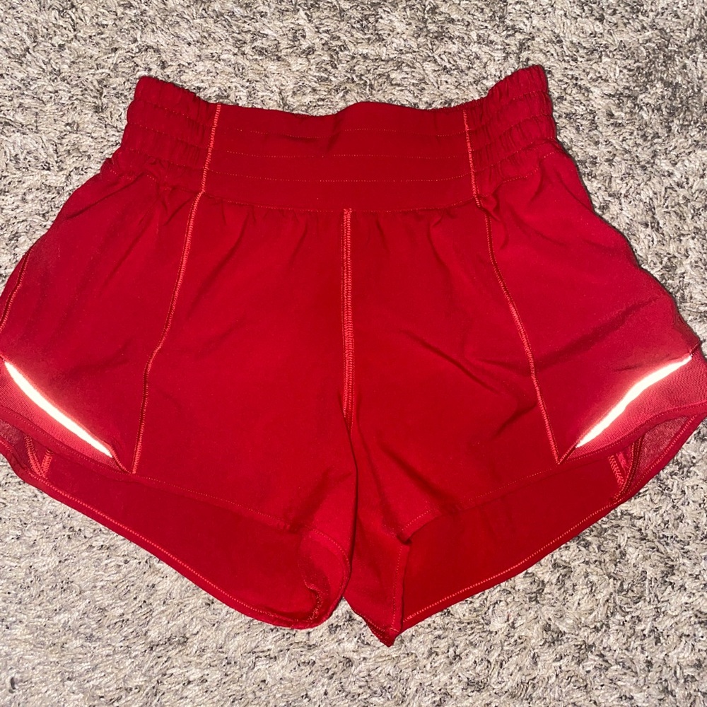 High-rise Dark Red Lululemon Hotty Hots- size 2